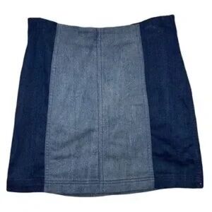 Free People Denim Colorblock Skirt